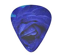 Romantic Blue Rose Guitar Paddle Set Of 12, Suitable For Guitar, Yukri, 3 Thicknesses