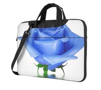 Romantic Blue Rose Print Laptop Bag 13 inch, Shockproof Computer Bags with Anti-Static Lining, Convertible Shoulder/Crossbody Carry for Office, School, Travel