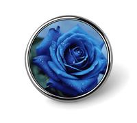 Romantic Blue Rose Round Badge Cute Enamel Lapel Pin Brooches Button Pin Personalized Clothing Decoration Unisex Badge Holder Hats Bags Shirts Decor