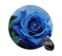Romantic Blue Rose Round Mouse Pad Smooth Glide Gaming Mousepad Extra Density Portable Comfortable Mouse Mat for Desk, Home, Office 7.8x7.8 Inches