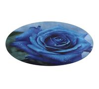 Romantic Blue Rose Round Rug Soft Absorbent Bath Mat Entryway Anti Slip Rugs Farmhouse Front Back Door Mat 90 * 90cm for Bedroom Living Room Home Decorative