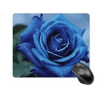 Romantic Blue Rose Square Mouse Pad Portable Computer Mousepad with Non-Slip Rubber Base 18 * 22cm Ultra-Thin Gaming Mouse Mat for Computer Laptop Office Desk Accessories