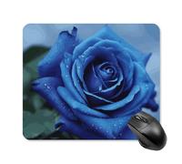 Romantic Blue Rose Square Mouse Pad Portable Computer Mousepad with Non-Slip Rubber Base 25 * 30cm Ultra-Thin Gaming Mouse Mat for Computer Laptop Office Desk Accessories