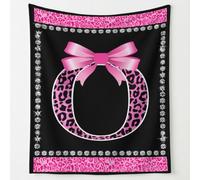 Romantic Bow Print Blanket Throws Fashion Letter Leopard Print Throw Blankets Soft Cozy Fleece Plush Flannel Bedding Blanket for Kids Adults Couch Travel 150 x 200 cm Pink