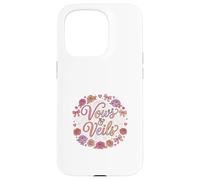 Romantic Bride Veil Floral Love Story Design Case for iPhone 15 Pro