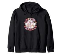 Romantic Bride Veil Floral Love Story Design Zip Hoodie