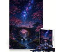 Romantic Bridge with Waterfall And Starry Sky 1000 Piece Jigsaw Puzzles for Adults Teenagers Intellect Toy Home Enjoy Quality Cut Classic Gift (50x75cm)