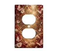 Romantic Butterfly Forest Autumn Duplex Outlet Covers Plate | White Daisies, Woodland Scenery, Soft Focus, Nature-inspired, Rustic Decor, Warm Color Palette