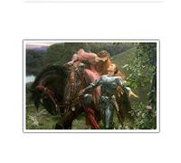 Romantic Canvas Wall Art Paintings La Belle Dame Sans Merci by Frank Dicksee Aesthetic Space Posters for Home Decoration 46x69cm frameless
