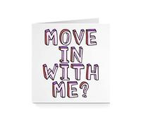 Romantic Card for Him Her - Move In With Me Bold For Partner Boyfriend Girlfriend