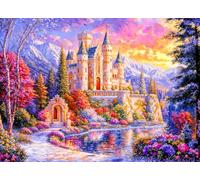 Romantic Castle 500 Piece Jigsaw Puzzles for Adults Colorful Landscape Jigsaws for Adults 500 Pieces Puzzle