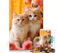 Romantic Cat Jigsaw Puzzles 1000 Piece for Teenagers Strong Logic Toy Mental Relax Clear Edge Stylish Gift (38x26cm)