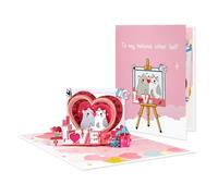 Romantic Cats In Heart Frame Love Design Pop-Up Card