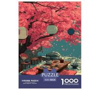 Romantic Cherry Blossoms Jigsaw Puzzles Puzzle for Adults Kids. 1000 Pieces Japan Great Gifts Challenge Toy Educational Games Home Decoration for Adults& Kids Age 14 Years Up 38x26cm/1000pcs