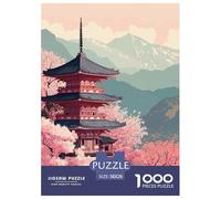 Romantic Cherry Blossoms Jigsaw Puzzles Puzzle for Adults Kids. 1000 Pieces Japan Whimsical Challenge Toy Educational Games Home Decoration for Educational Games Gifts 38x26cm/1000pcs