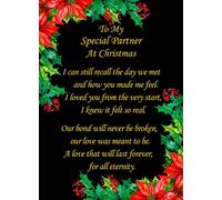 Romantic Christmas Verse Poem Card For Partner - Special Xmas Card for Him Her Kids Male Female
