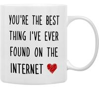 Romantic Coffee Mug Ceramic Drinking Cups S You're The Best Thing I've Ever Found On The Internet 11Oz Ceramic Long Distance Relationship Gifts I Love You Gifts for Him Her