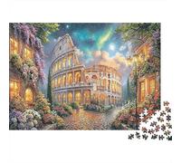 Romantic Colosseum Night 1000 Piece Colosseum in Romantic Sunset Scene Jigsaw Puzzles for Adults And Kids Family Educational Games 1000 Pieces Fun, Challenging & Brainteasing Adults for Women, Gifts F