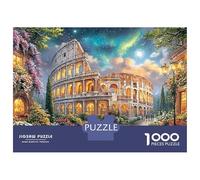 Romantic Colosseum Night 1000 Pieces Extra-Thick Cardboard Roman Colosseum Puzzle Family Game Cognitive Concentration Training Housewarming Gift 38x26cm/1000pcs
