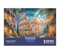 Romantic Colosseum Night Jigsaw Puzzle Colosseum Night Lights 1000 Pieces Puzzles for Adults And Kids Thick Cardboard for Collectors Relaxation 38x26cm/1000pcs