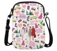 Romantic Comedies TV Series Fans Cosmetic Makeup Bag Carrie Miranda Charlotte & Samantha Zipper Travel Pouch for Movie Lovers Women Girls (Sex TV Pattern CR EU)