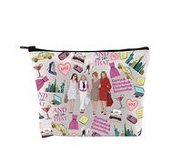 Romantic Comedies TV Series Fans Cosmetic Makeup Bag Carrie Miranda Charlotte & Samantha Zipper Travel Pouch for Movie Lovers Women Girls (Sex TV Pattern Bag EU)