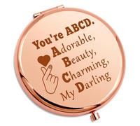 Romantic Compact Makeup Mirror for Girlfriend Wife from Boyfriend Husband Inspirational Gifts for Wife Thank You Present for Her Christmas Birthday Gifts for Girlfriend Travel Folding Makeup Mirror