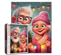 Romantic Couple 1000 Piece Jigsaw Puzzles for Adults Happy Grandma and Grandpa Jigsaw Puzzle Old Woman/Man 1000 Pieces Puzzles 20''x27”inch DIY Craft Puzzle Art Home Wall Decor Family Challengings