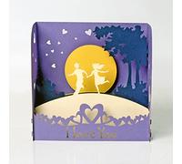 Romantic Couple Moonlight 3D box card. Love Collection. Perfect Valentine’s day, Anniversary, Birthday surprise greeting card gift for Him, Her, Husband, Wife, Boyfriend, Girlfriend.12cmx18cm