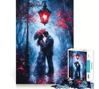 Romantic Couple Under Streetlight Jigsaw Puzzle 1000 Piece for Adults Intellect Toy Soothing Fun Precise Cut (50x75cm)