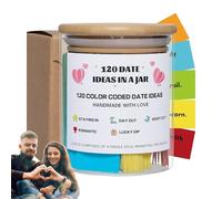 Romantic Couples Activity Jar Glass - Budget Friendly Date Night Ideas In Decorative Container, For Newlyweds And Long Term Relationships, Promotes Connection And Quality Time