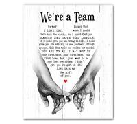 Romantic Couples Wall Art - “We‘re A Team” Marriage Vows Print for Wedding Gift & Home Decor(Framed,12x18inch(30x45cm))