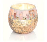 Romantic Crackled Mosaic Glass Candle Holder for Home Wedding Party