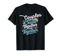 Romantic Cruise Quote for Couples Nautical Waves and Hearts T-Shirt