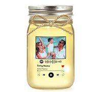 Romantic Custom Jar Light with Picture - Personalized Gift for Husband Wife, Boyfriend Girlfriend - LED Night Light for Valentine's Day, Xmas, or Birthday