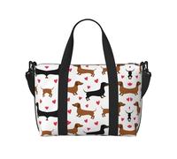 Romantic Dachshunds Handheld Crossbody Travel Bag Single Shoulder Handbag Sports and Fitness Bag Travel Luggage Bag