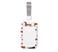 Romantic Dachshunds Print Id Badge Holder with Lanyard Cute Id Card Holder Vertical Lanyard Name Tag Holder for Nurse School Office
