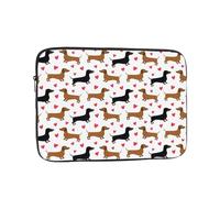 Romantic Dachshunds Print Laptop Sleeve Laptop Bag 10-17 Inch Waterproof Shockproof Computer Protective Case For School Office Travel
