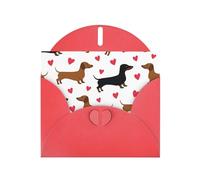 Romantic Dachshunds Print Shimmer Blank Greeting Cards with Envelopes, Elegant DIY Invitations,Thank You Notes