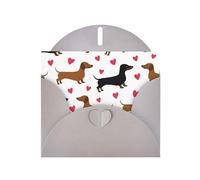 Romantic Dachshunds Print Shimmer Blank Greeting Cards with Envelopes, Elegant DIY Invitations,Thank You Notes