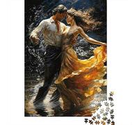 Romantic Dancing Couple 1000 Piece Jigsaw Puzzle Paper Puzzle Game for Adults Passionate Night Scene Family Interaction Home Decor Stress Relief 38x26cm/1000pcs
