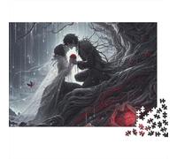Romantic Darkness 1000pc Thick Cardboard Jigsaw Puzzle for Stress Relief Seekers Christmas Gathering Home Decor Holiday Pastime Social Icebreaker Present 38x26cm/1000pcs