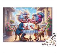 Romantic Elderly Couple 1000 Piece Elderly Couple Having Tea Jigsaw Puzzle for Adults And Kids Family Educational Games 1000 Pieces Beautiful Decoration Challenge High Difficulty 70x50cm/1000pcs