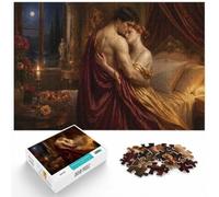 Romantic Embrace in Classical Painting Style Jigsaw Puzzle, 1000 Piece | For unhurried leisure at home, this 1000-piece jigsaw puzzle for adults offers 1000 pieces for a longer challenge.