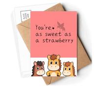 Romantic Expression Sweet Strawberry Postcards Envelopes Cards Mailing Year Horse