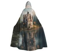 Romantic Fairy Tale Castle02 Adult Halloween Party Cloak-Stylish Pumpkin Theme Hooded Wizard Robe Cosplay Costumes Black