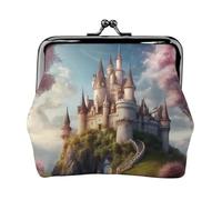 Romantic Fairy Tale Castle04 Print Vintage Leather Change Purse Elegant Small Coin Purse for Women Coin Pouch Wallet Mini