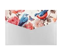 Romantic Fancy Floral Birds Butterfly File Folder 6-Pocket, Waterproof Accordion File Organizer with Snap Closure, Expanding Document Holder for Office, Home