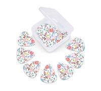 Romantic Fancy Floral Birds Butterfly print Guitar Picks 12 Pack, Mixed (0.46-0.96mm) with Storage Case for Guitar,ukulele