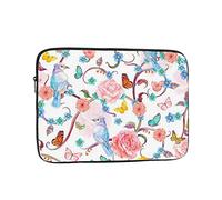 Romantic Fancy Floral Birds Butterfly Printed Laptop Sleeve For 15 Inch Laptop, Shockproof Oxford Fabric Laptop Protective Case Laptop Bag